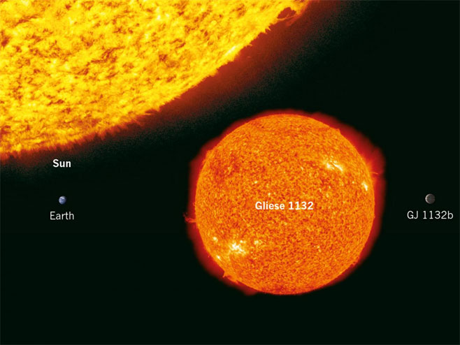 Положај Сунца, Земље и планете ГЈ 1132б (Фото: NASA) - 