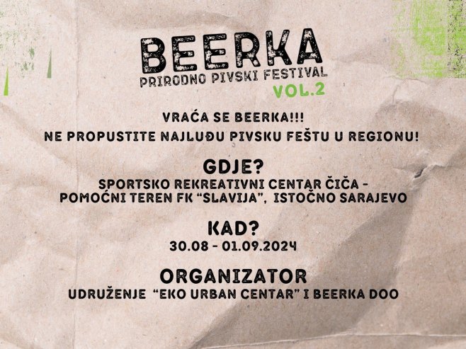 Беерка - Природно пивски фестивал ново издање спрема у септембру